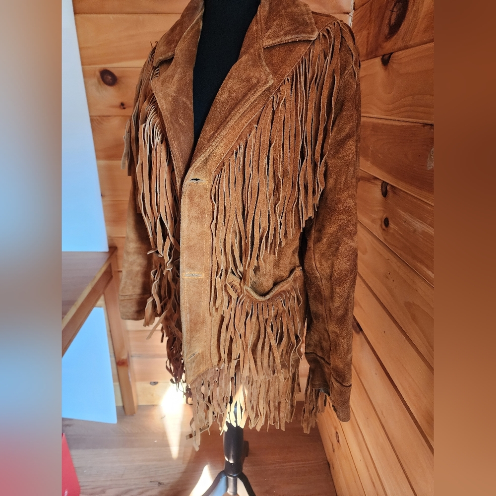 Vintage leather Fringe jacket